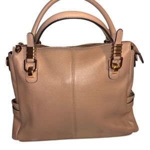 Kattee Elegant Tan Pebble Leather Satchel